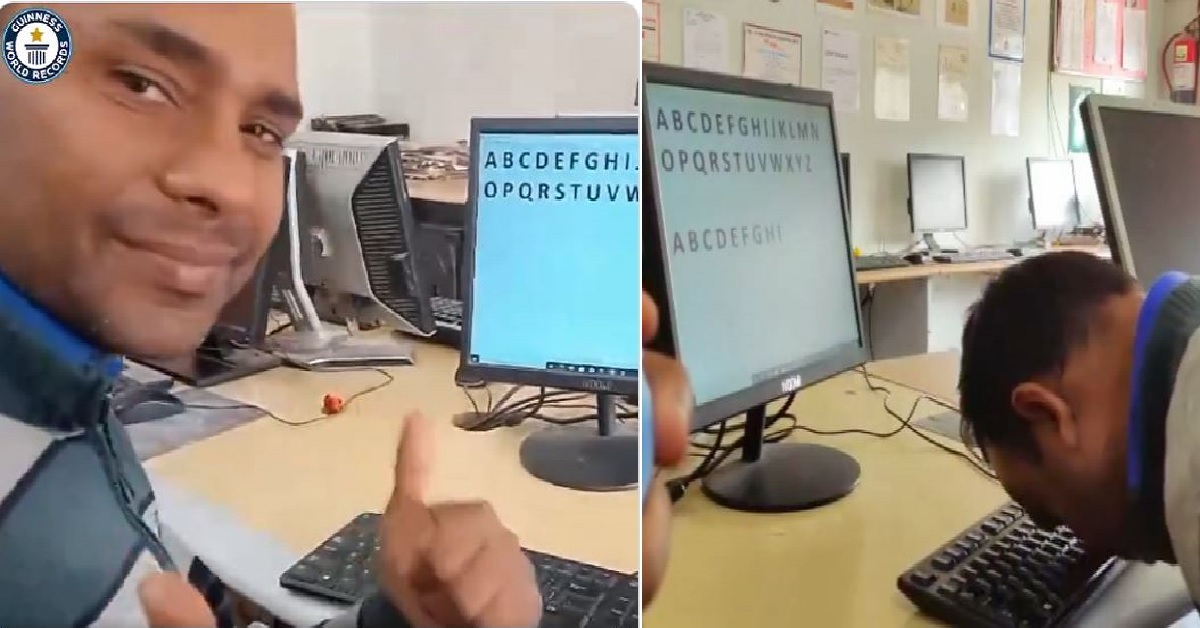 record by typing with nose